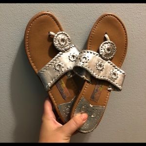 Silver Hot Cake Sandals, Women’s Size 7